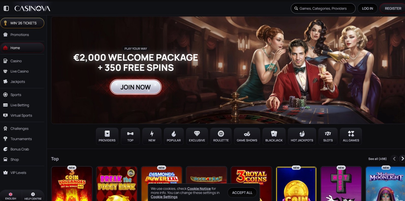 Casinova Online Casino and Online Betting Sportsbook